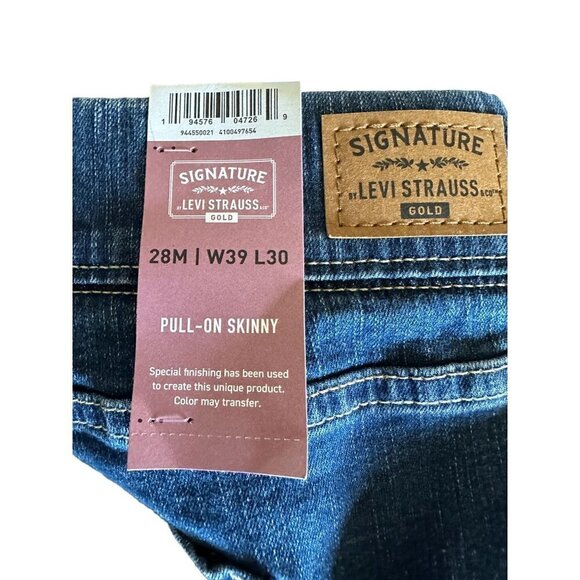 Levi Signature Jeans Womens Pull On Totally Shaping Skinny Plus Sz 28M Stretch - Picture 4 of 10